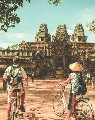 Kambodscha Auf Dem Fahrrad